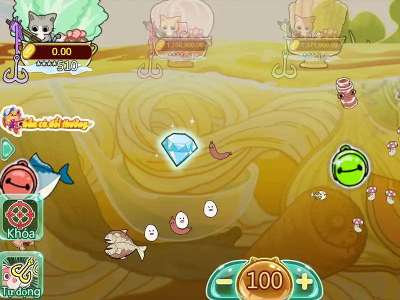 Mèo bắt cá có đồ họa mới lạ, dễ thương Mèo bắt cá có đồ họa mới lạ, dễ thương