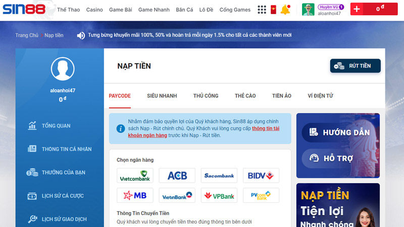 Sin88 – nhà cái đẳng cấp cung cấp các game cá cược