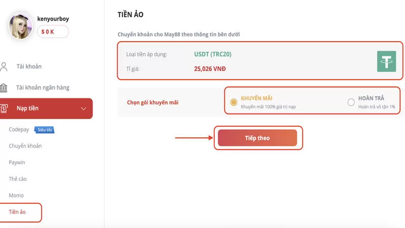 Nạp bằng tiền ảo vô cùng hiện đại Nạp bằng tiền ảo vô cùng hiện đại