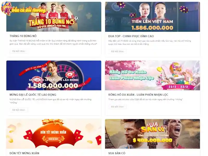 Nhà cái Five88 có nhiều chương trình khuyến mãi tặng quà