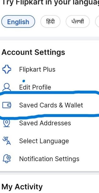 add credit card in Flipkart